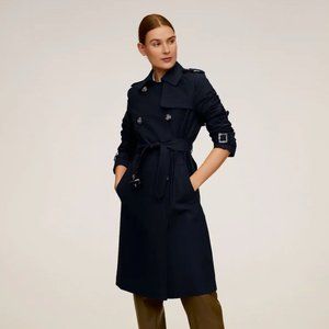MANGO Navy Blue Trench coat, Small